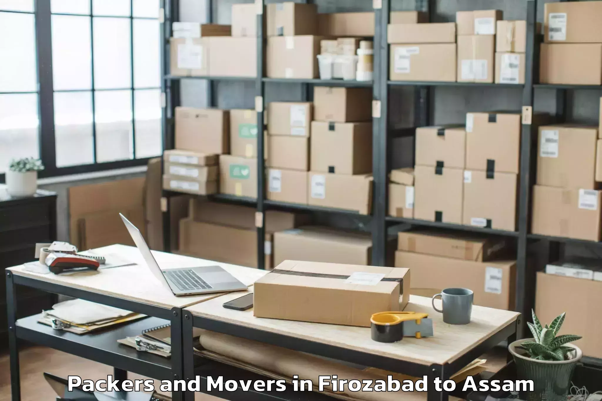 Affordable Firozabad to Dhakuakhana Packers And Movers